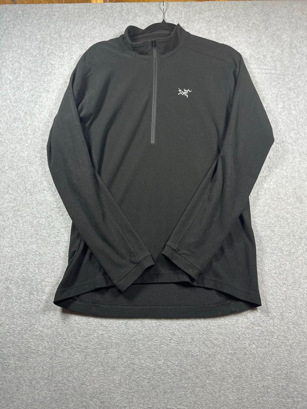 Arcteryx Delta LT Pullover Jacket Men's Medium Black 1/2 Zip Casual Long Sleeves